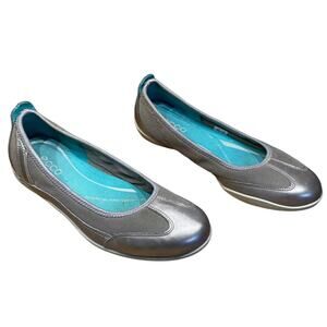 Ecco Shoes Women's Bluma Mesh Ballet Flats Grey Slip On Size 37 (US 7) GUC